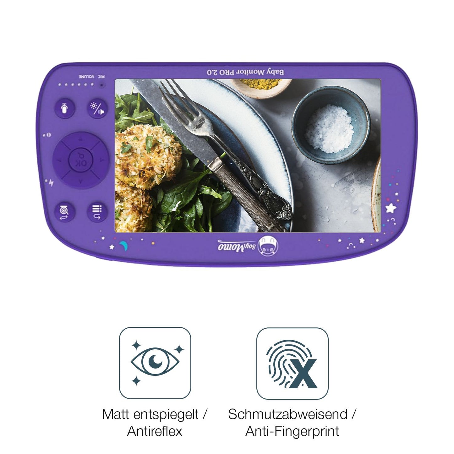 2x Schutzfolie matt für SoyMomo Baby Monitor Pro 1.0 Display-Schutzfolie