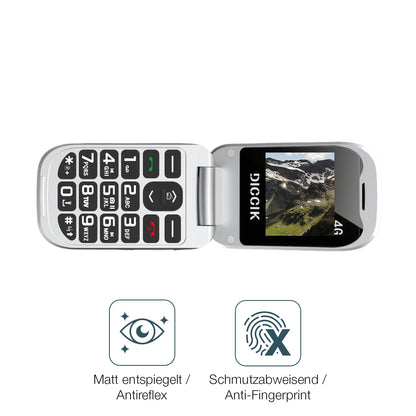 4x Schutzfolie matt für Diccik Seniorenhandy K01 Display-Schutzfolie