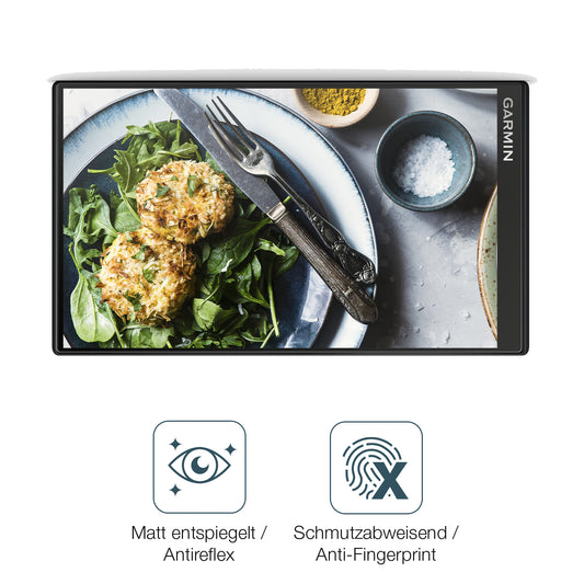 9H Hartbeschichtete, flexible Folie passend zugeschnitten für Garmin Camper 795 MT-D Eu