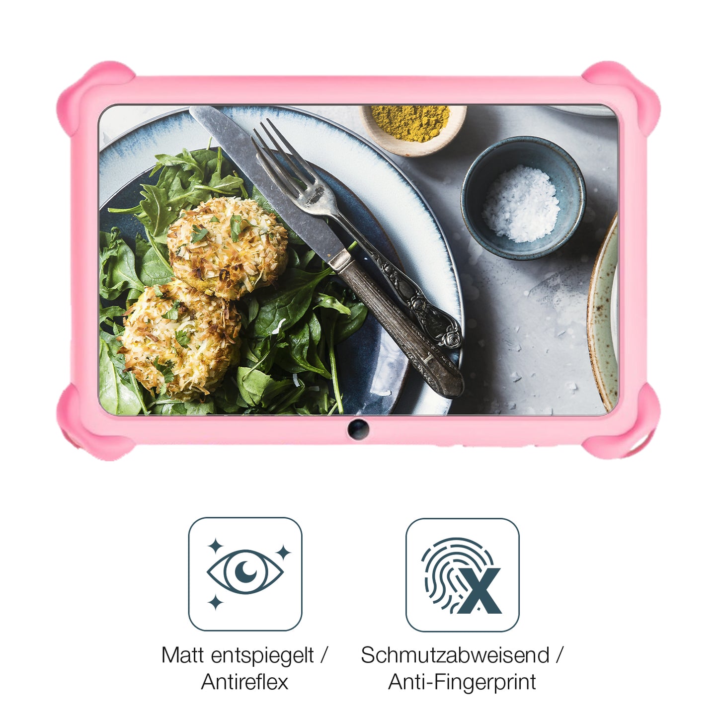 2x Schutzfolie matt für zcobro Kinder Tab 10 Zoll Display-Schutzfolie