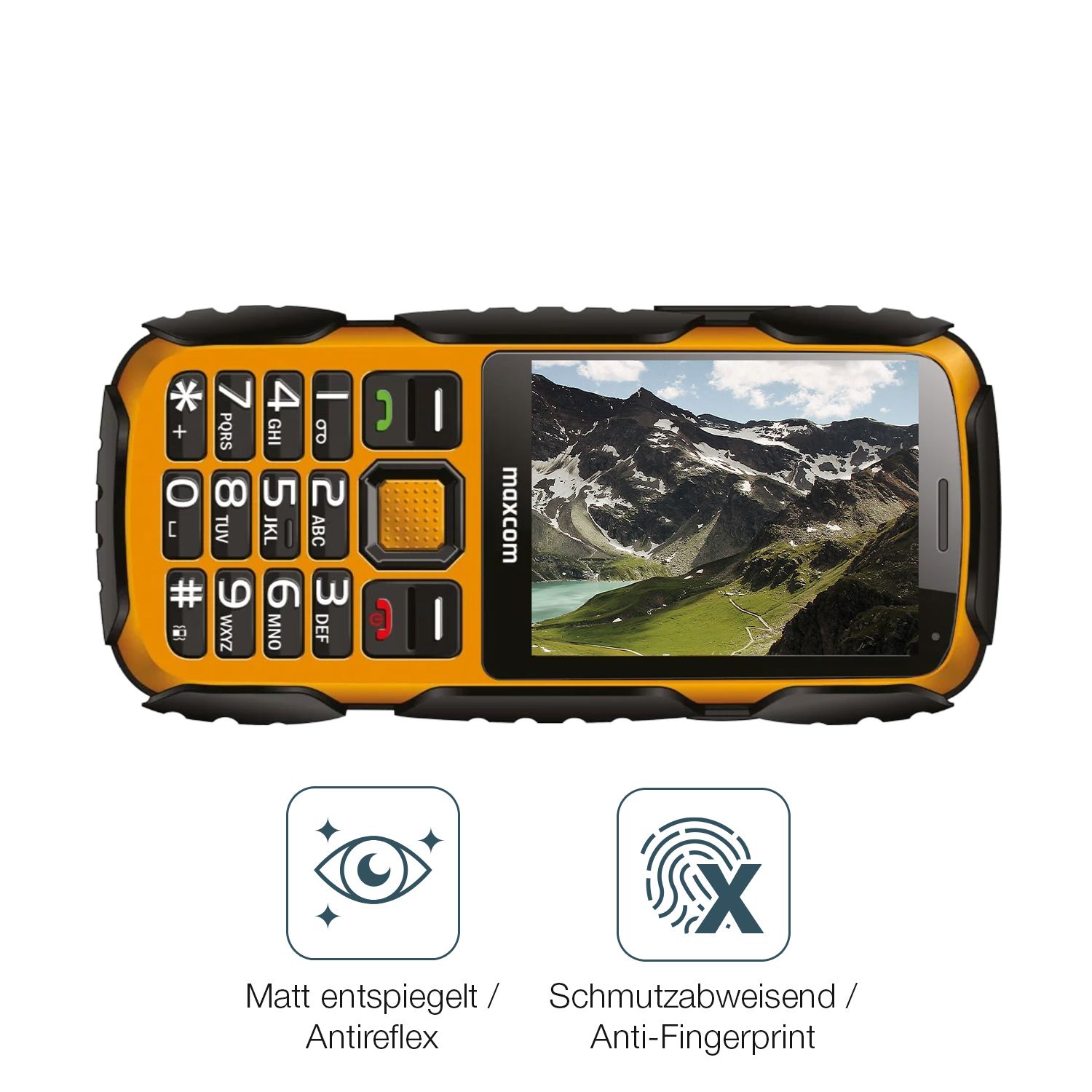 Schutz gegen Kratzer auf dem MaxCom Strong MM920 L Glas durch Schlüssel oder Ähnliches