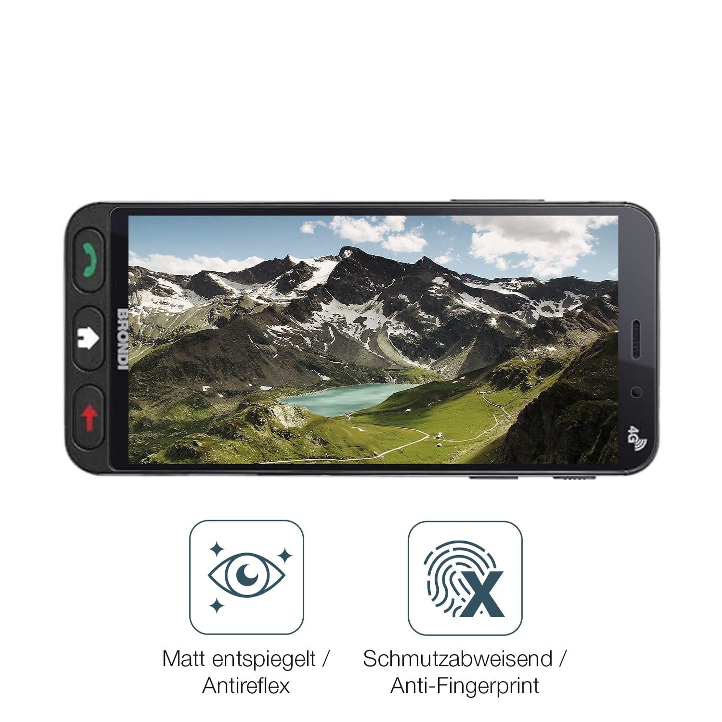 2x 9H Schutzfolie matt für Brondi Amico S Nero Panzerfolie
