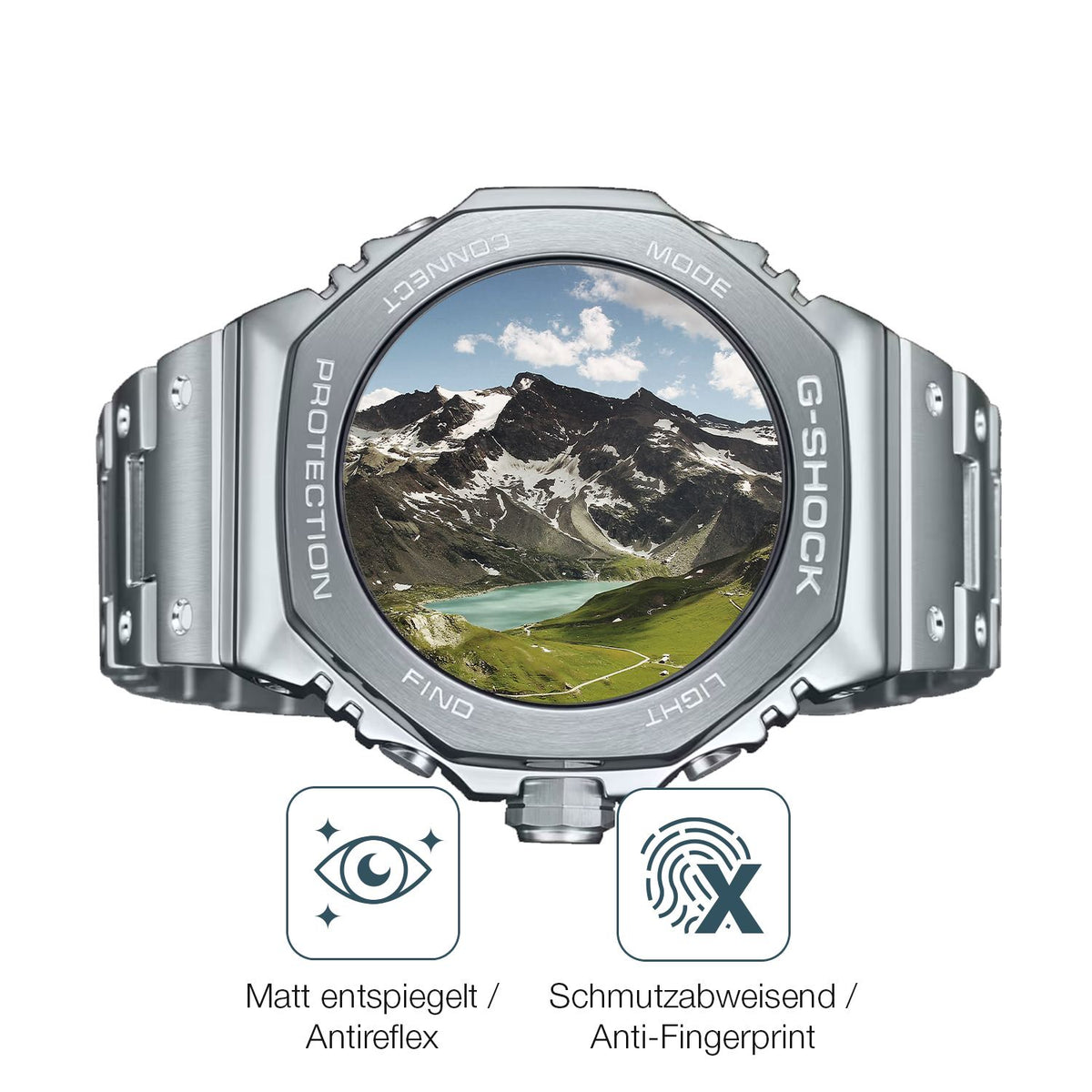 9H Hartbeschichtete, flexible Folie passend zugeschnitten für Casio G-Shock GM-B2100D