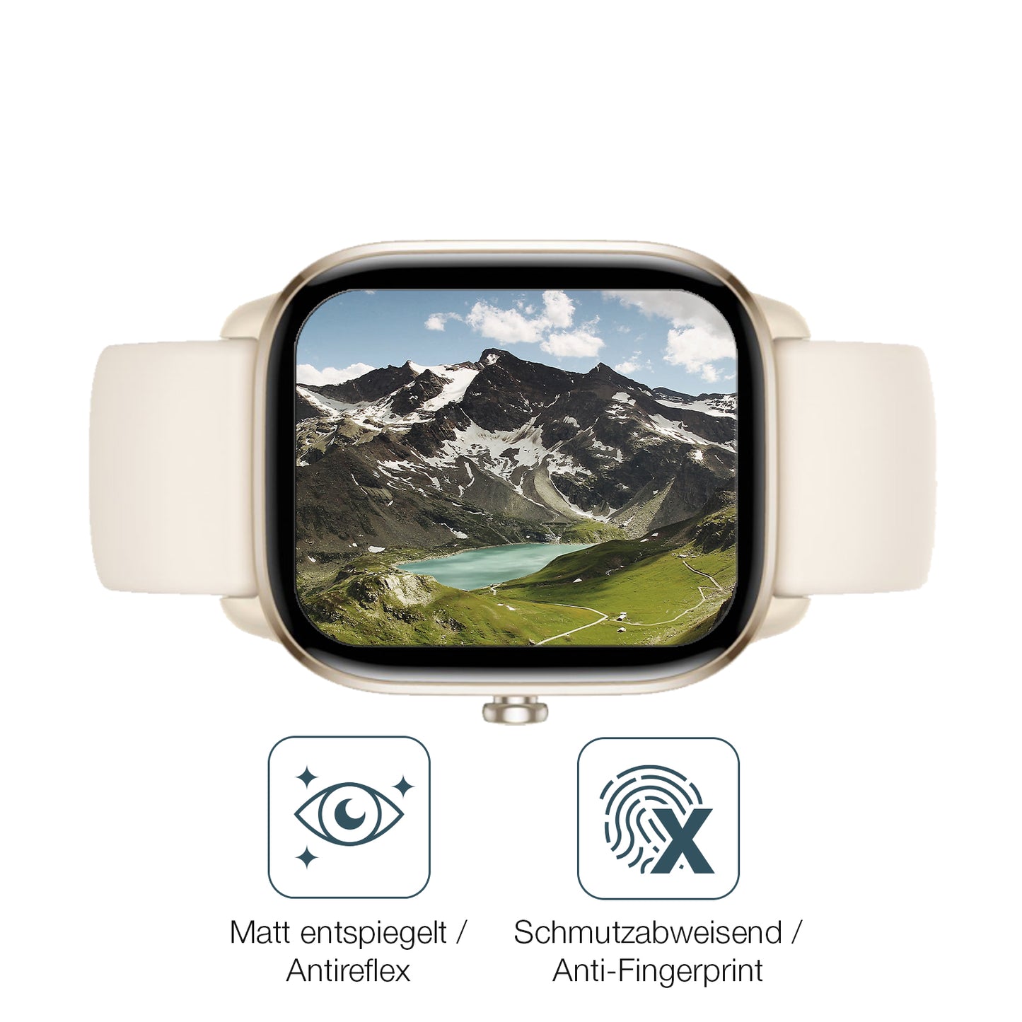 9H Hartbeschichtete, flexible Folie passend zugeschnitten für Amazfit GTS 4 mini