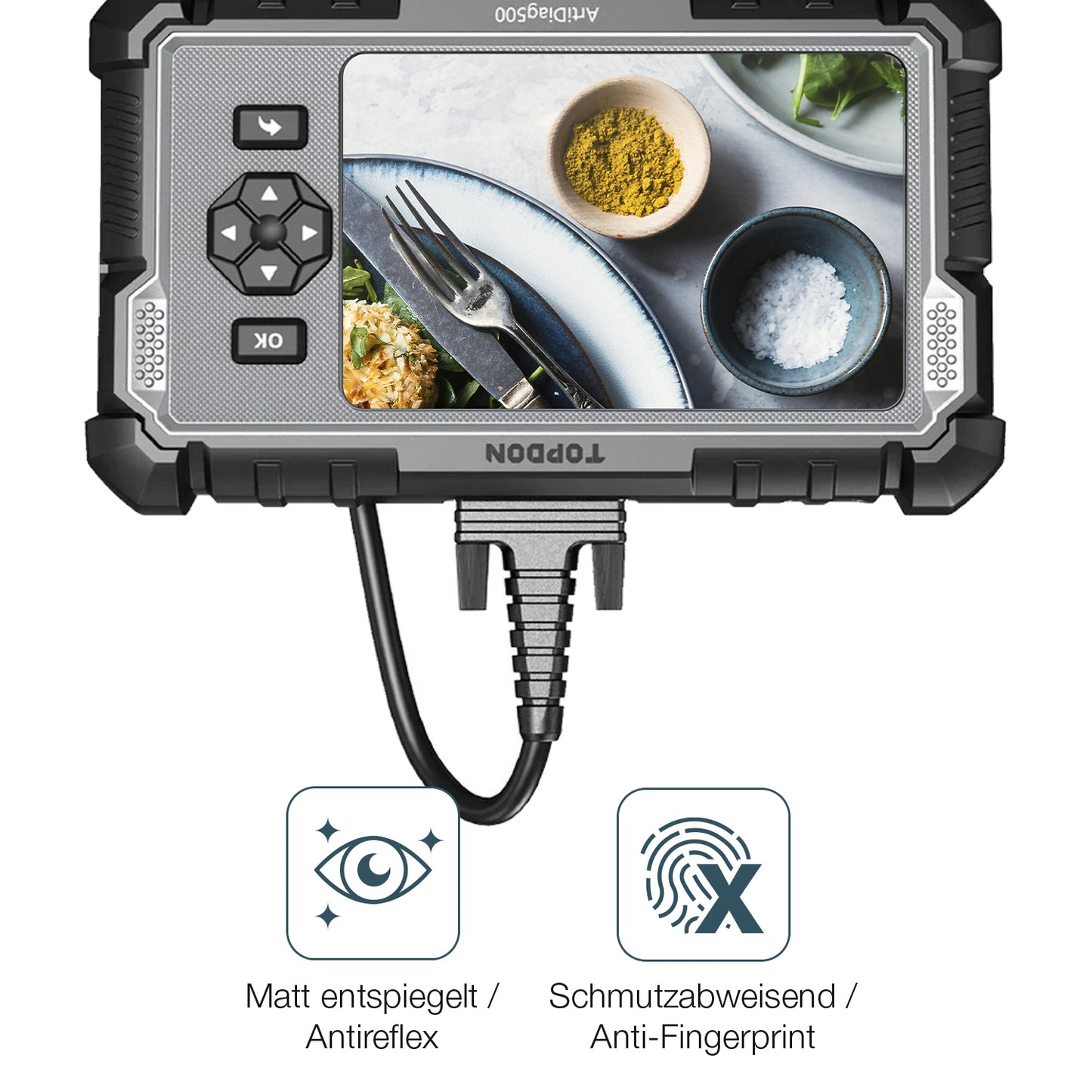9H Hartbeschichtete, flexible Folie passend zugeschnitten für TOPDON OBD2 AD500