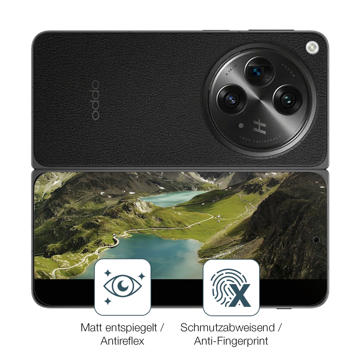 4x Schutzfolie matt für Oppo Find N3 Aussenseite Display-Schutzfolie