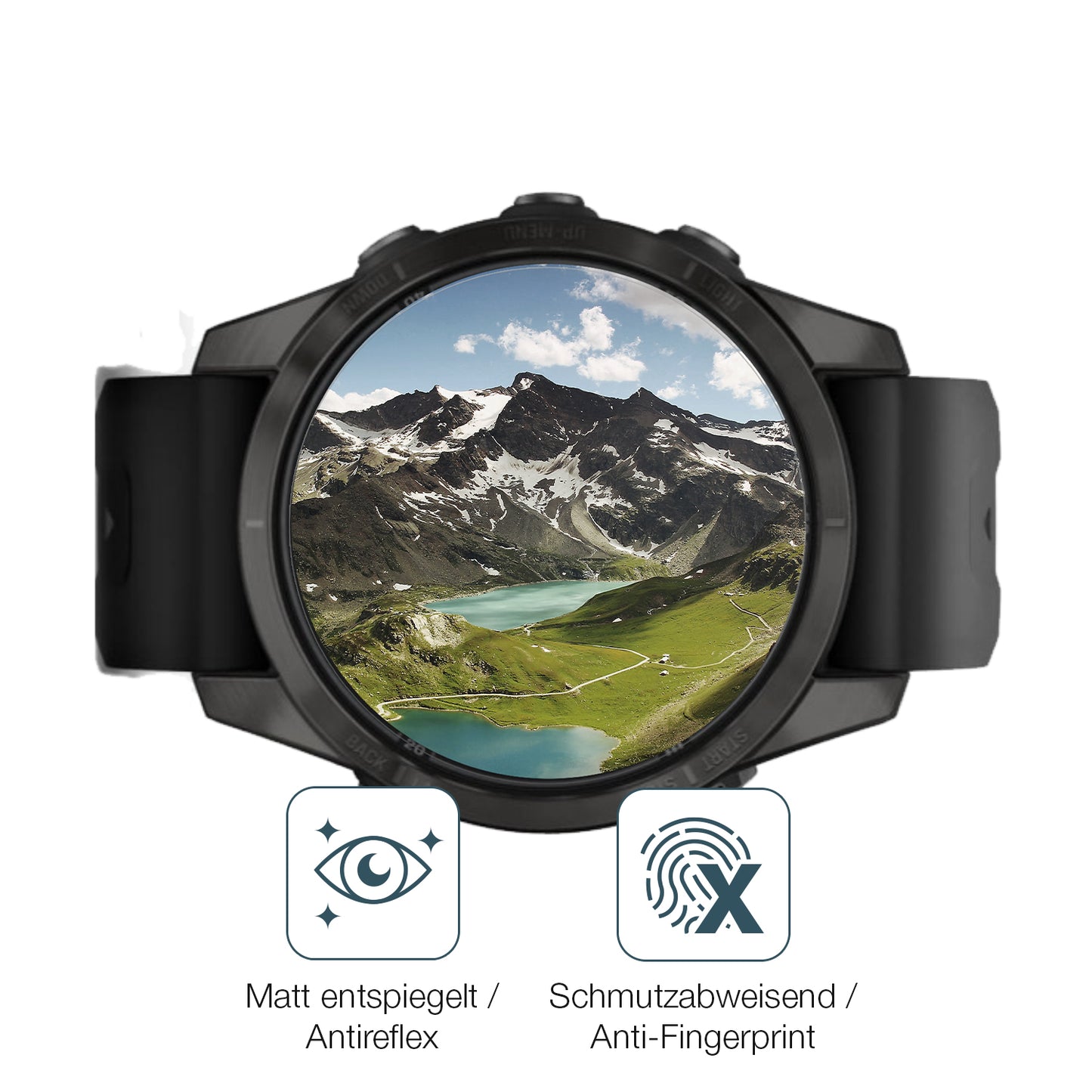 2x 9H Schutzfolie matt für Garmin Fenix 7s Pro 51mm Panzerfolie