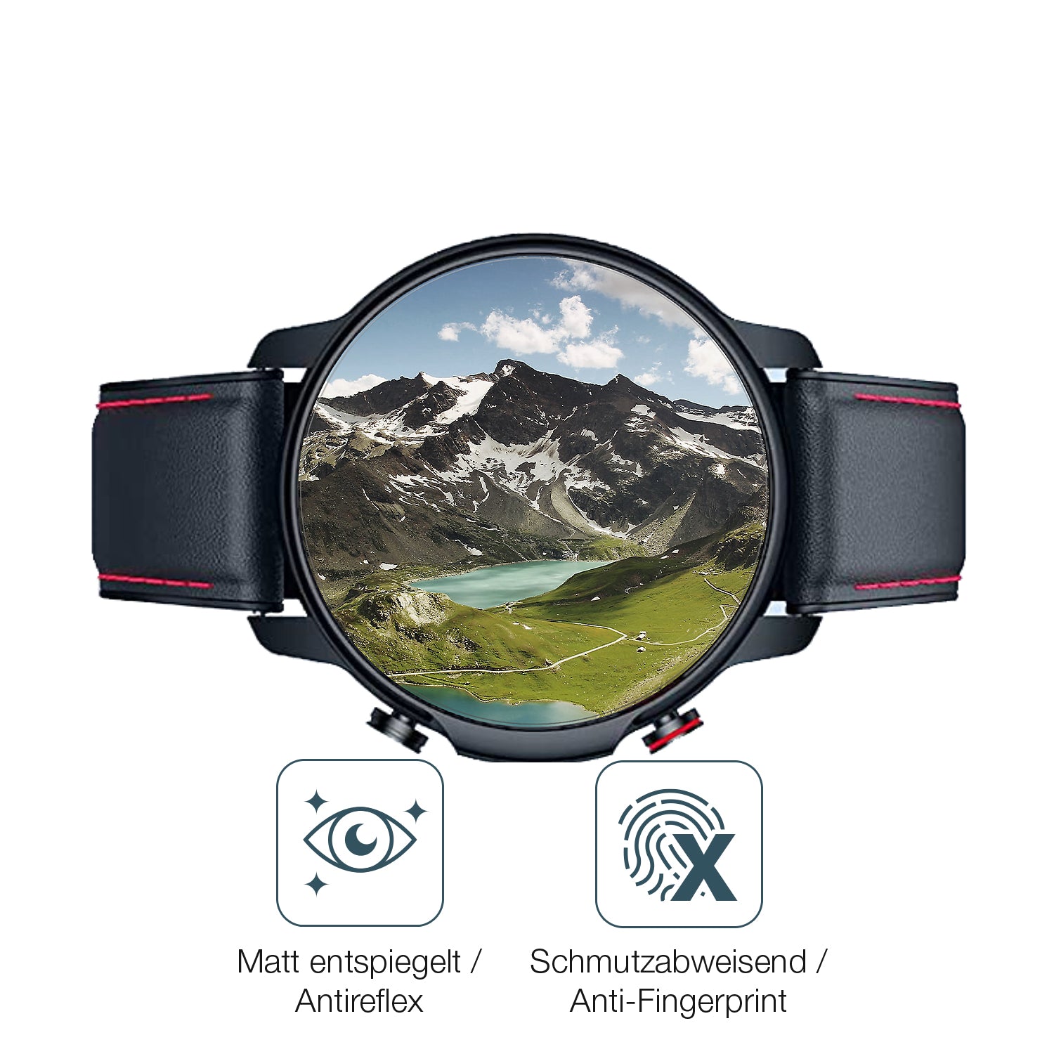 9H Hartbeschichtete, flexible Folie passend zugeschnitten für Motsfit 1,32 Zoll Smartwatch