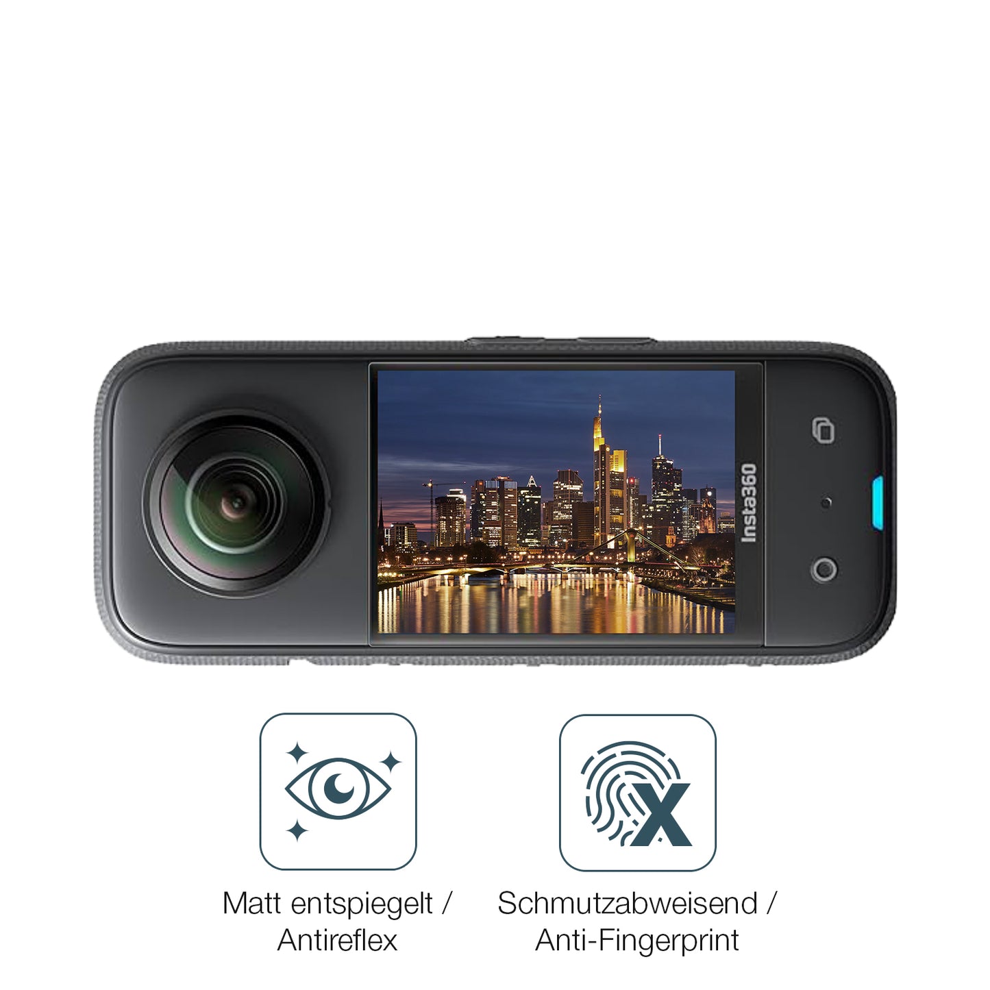 2x 9H Schutzfolie matt für Akaso 360 Grad Action Cam Panzerfolie