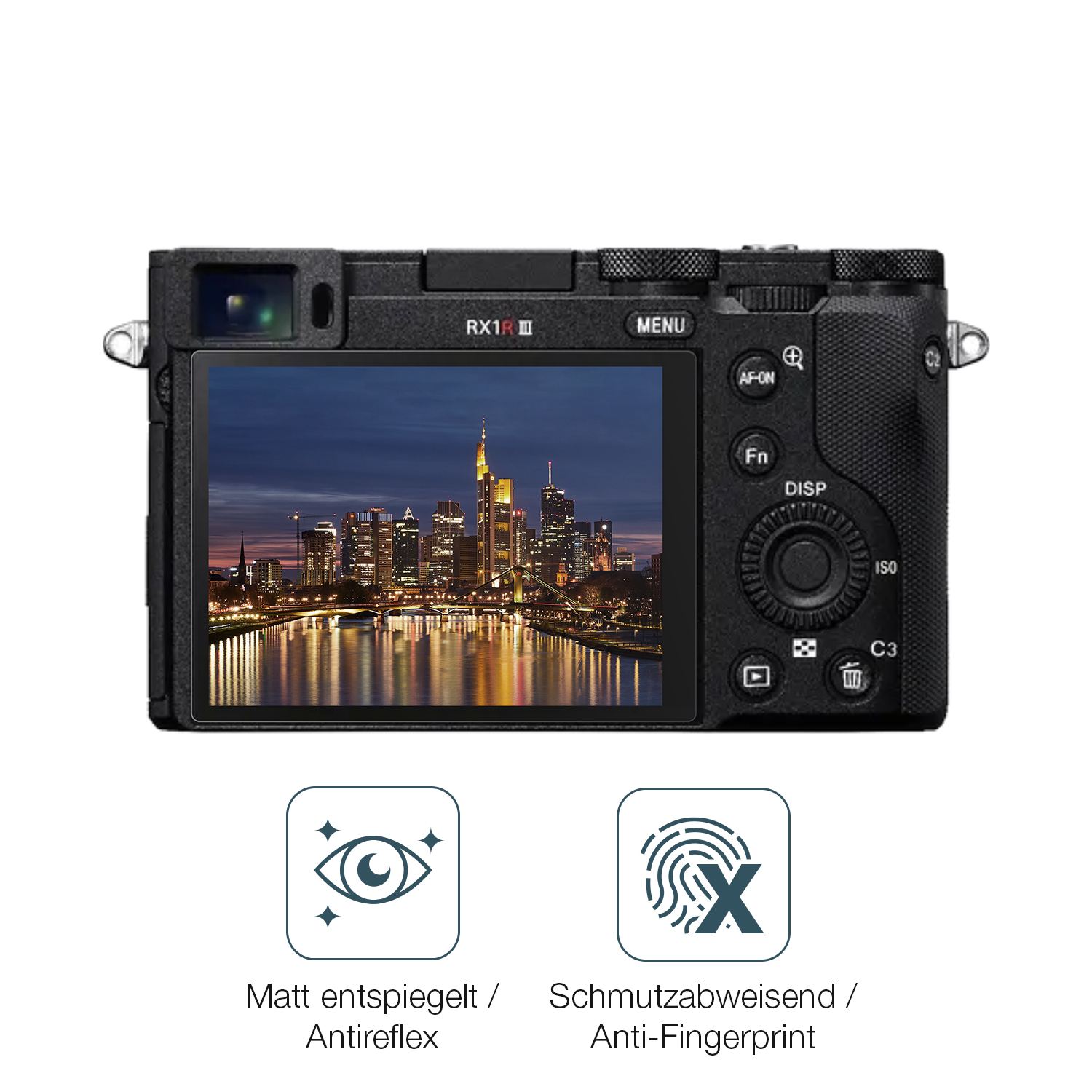 Schutz gegen Kratzer auf dem Sony DSC-RX1R III Glas durch Schlüssel oder Ähnliches