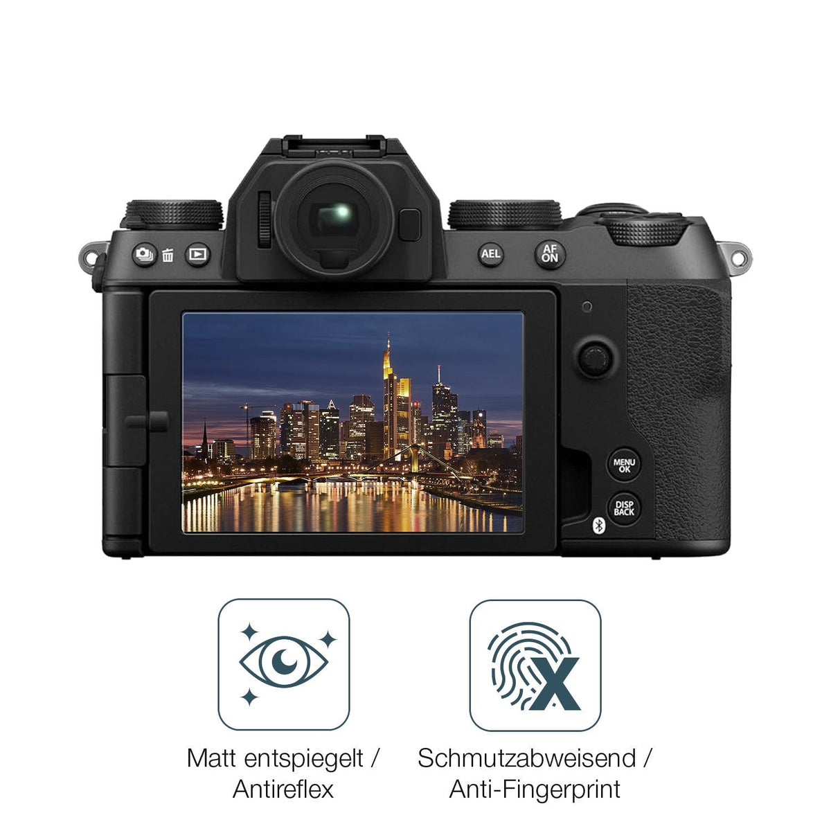 2x 9H Schutzfolie matt für Fujifilm X-S20 Panzerfolie