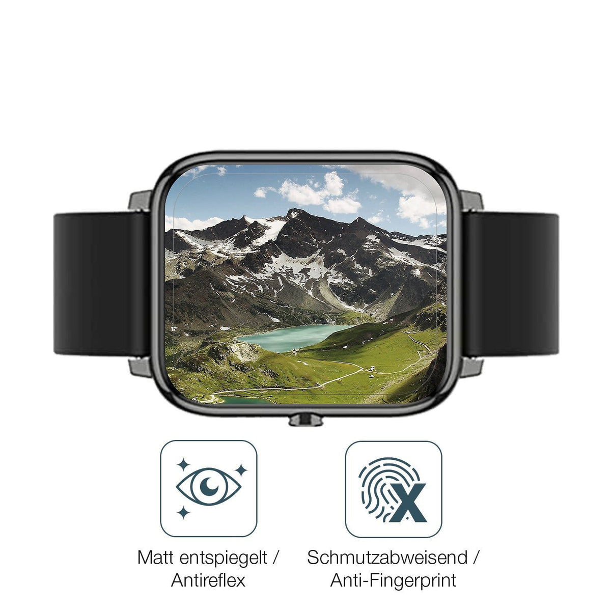 1x 9H Schutzfolie matt für Popglory Smartwatch Panzerfolie