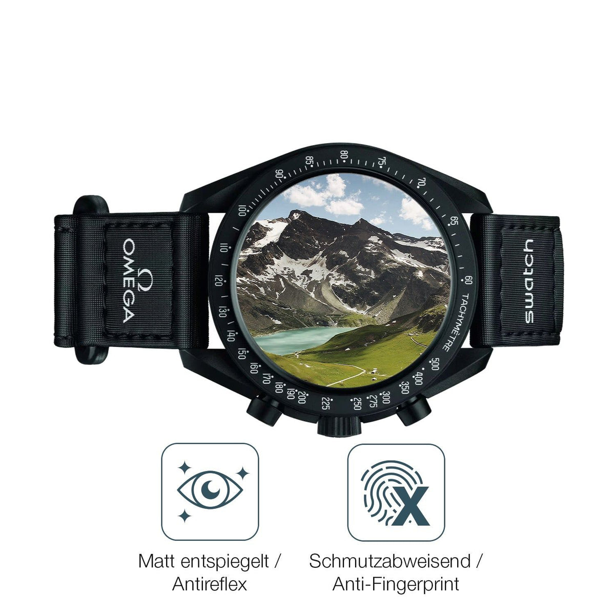 2x 9H Schutzfolie matt für Omega x Swatch Speedmaster Moonswatch Panzerfolie