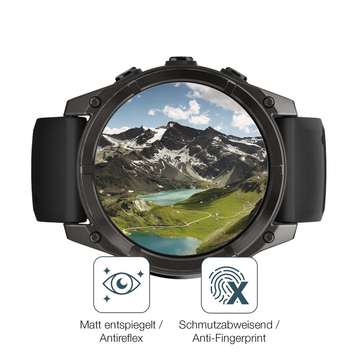 2x 9H Schutzfolie matt für Garmin Fenix 7x Pro 51mm Panzerfolie