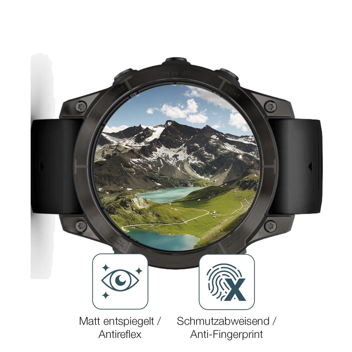 2x 9H Schutzfolie matt für Garmin Fenix 7 Pro 47mm Panzerfolie