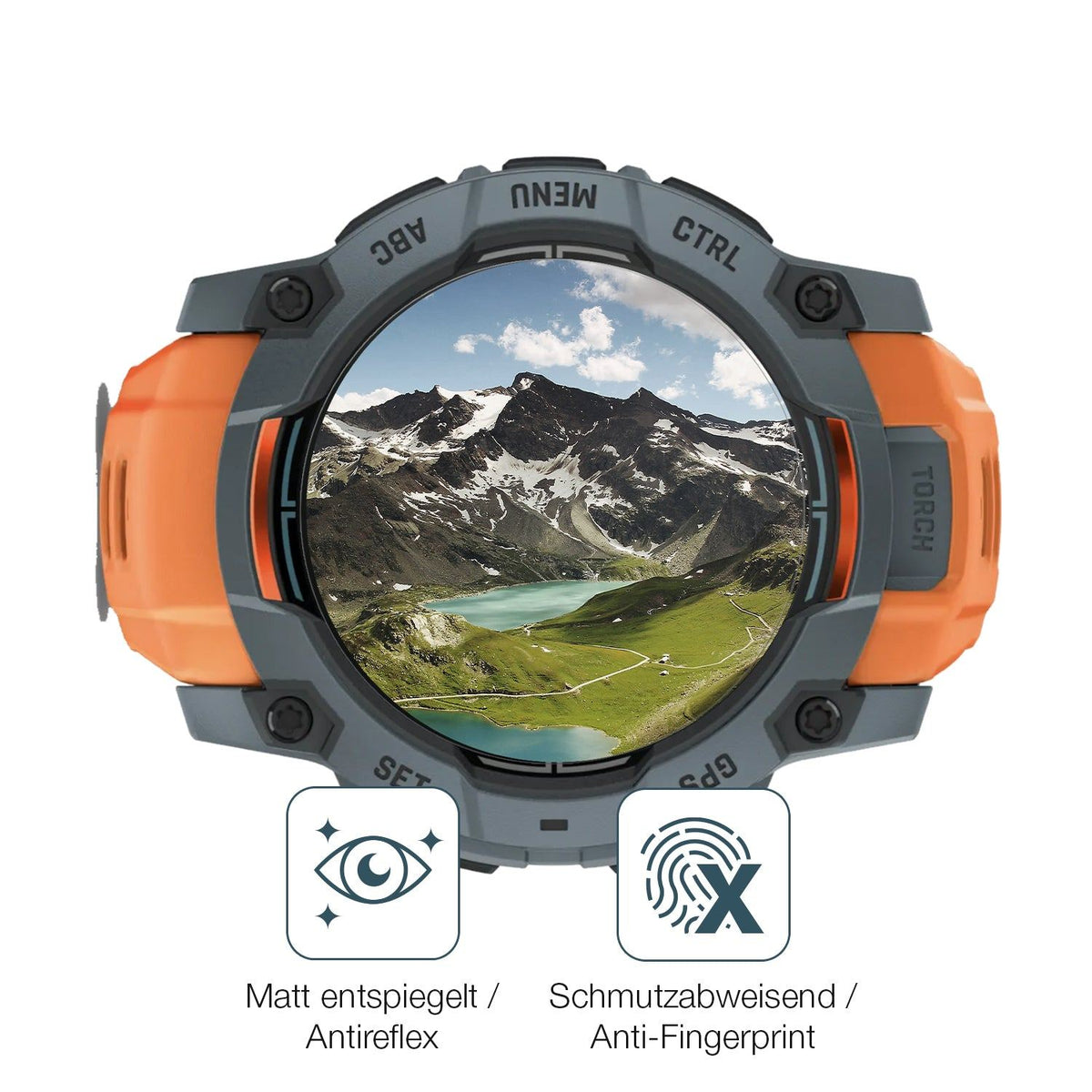 2x 9H Schutzfolie matt für Garmin Instinct 3 Solar (50 mm) Panzerfolie