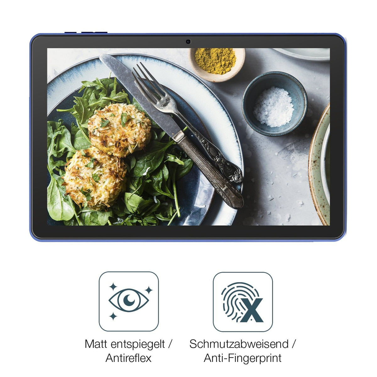 2x 9H Schutzfolie matt für Pritom 10 Zoll Tablet Panzerfolie