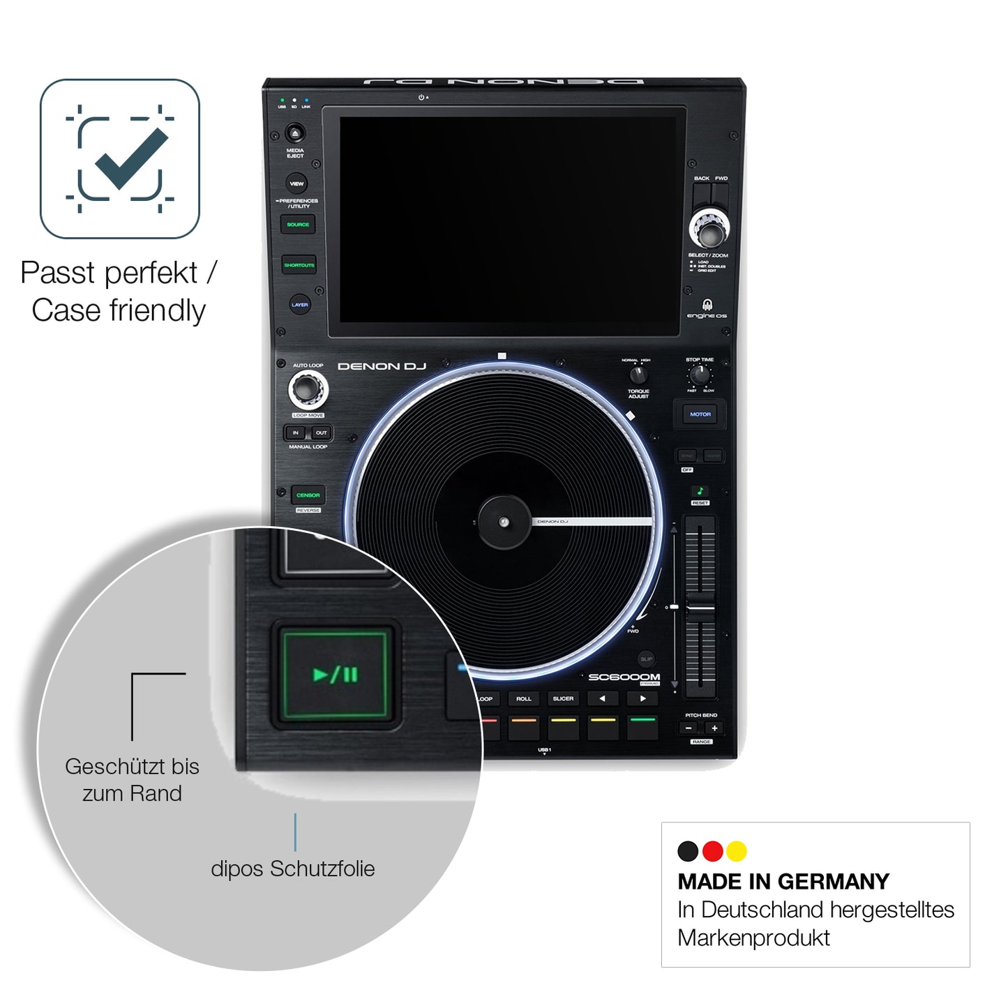 2x 9H Schutzfolie matt für Denon DJ SC6000M Prime Panzerfolie
