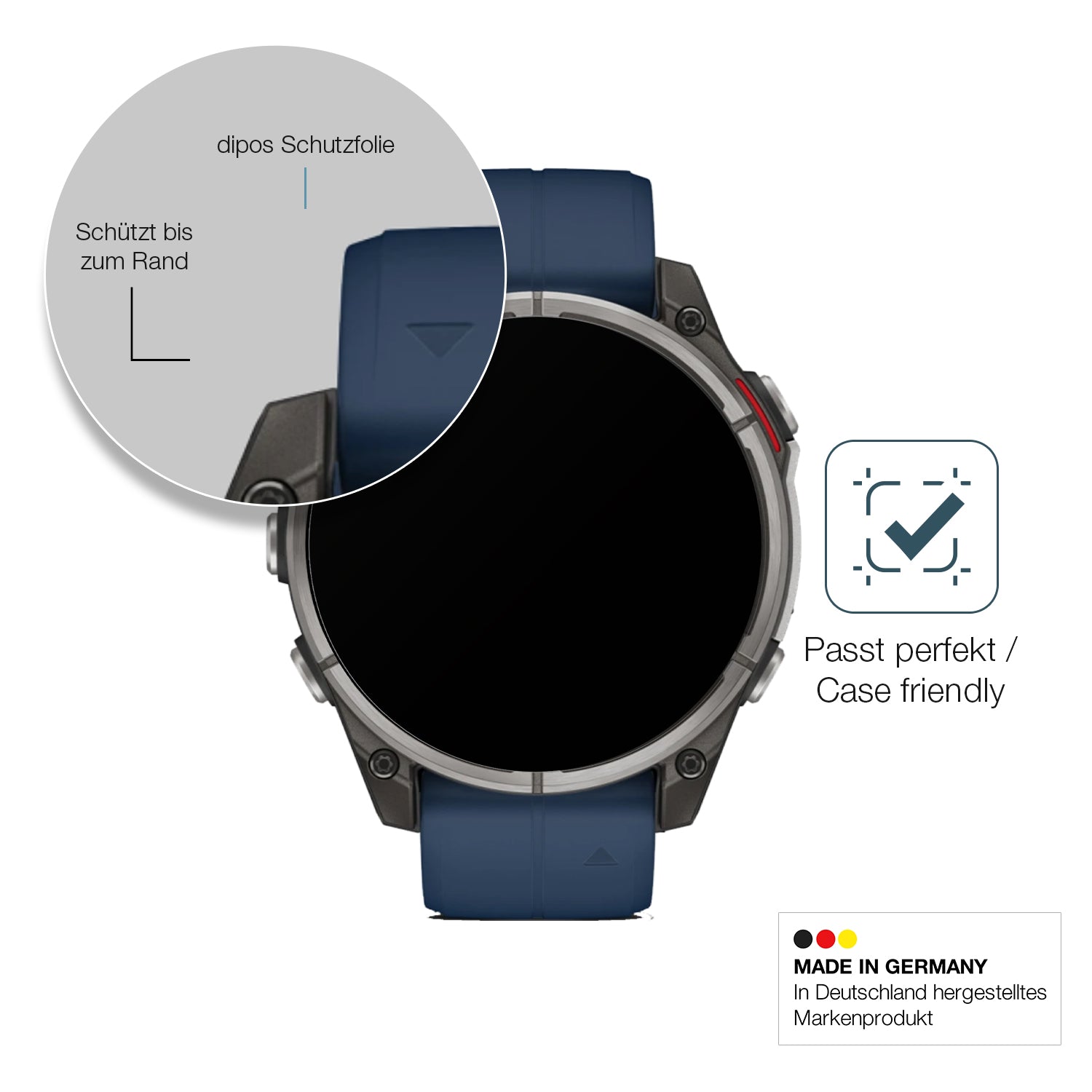 Schutzglasfolie mit optimaler Passform, zur Verwendung mit Hüllen geeignet