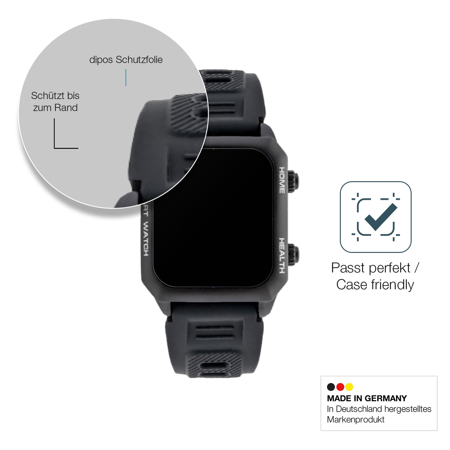 2x 9H Schutzfolie matt für Watchmark Kardiowatch FOCUS Panzerfolie