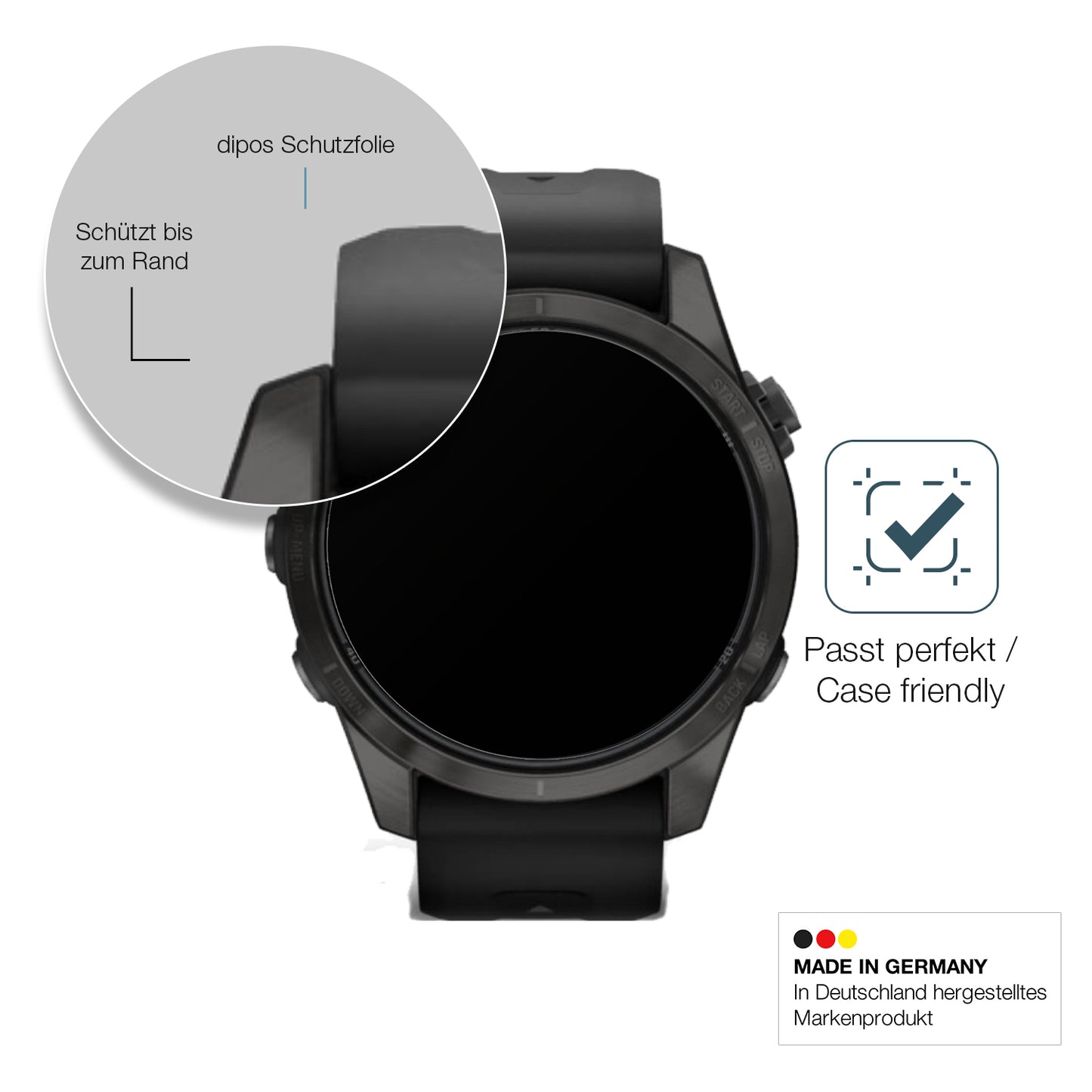 2x 9H Schutzfolie matt für Garmin Fenix 7s Pro 51mm Panzerfolie