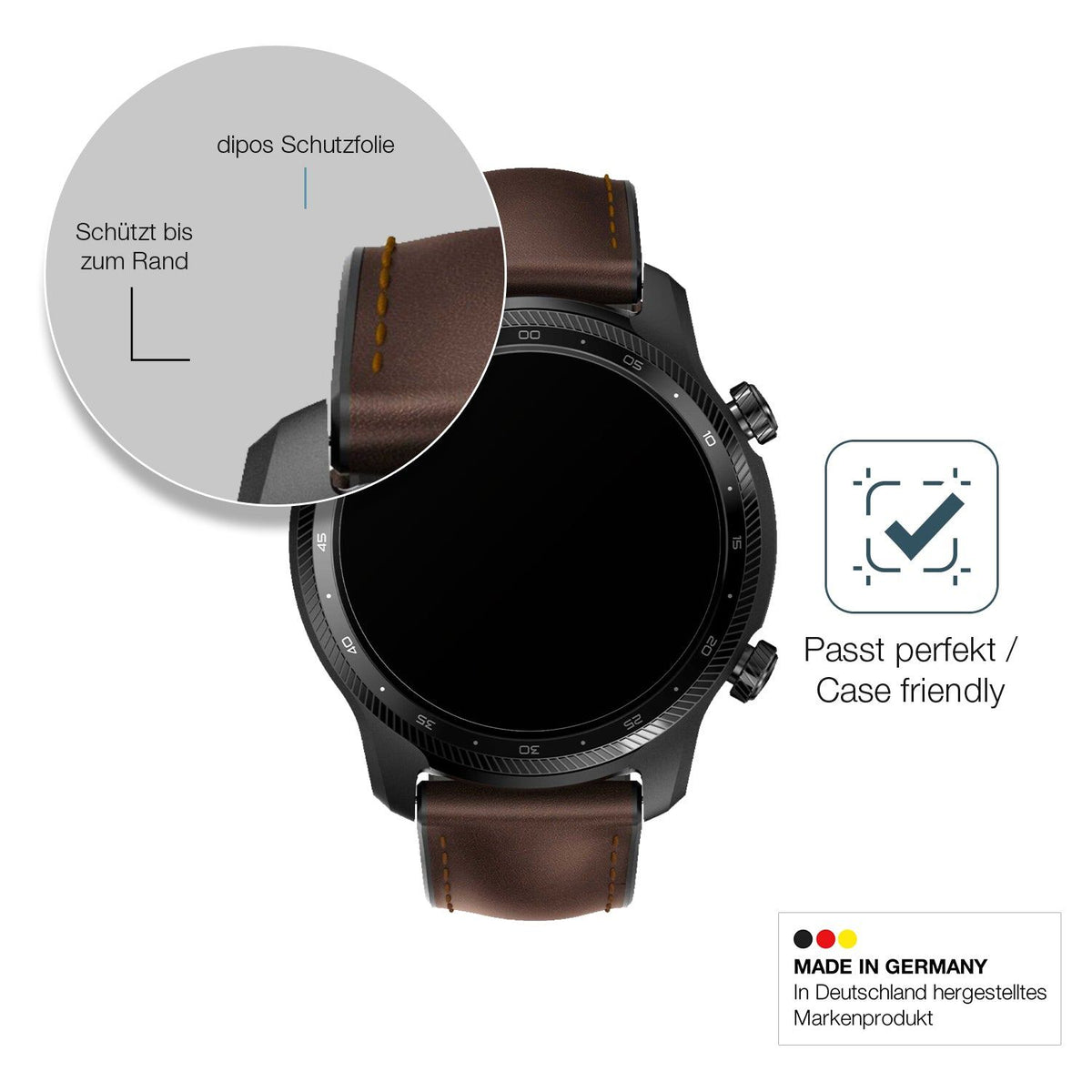 2x 9H Schutzfolie matt für Ticwatch Pro 3 Ultra Panzerfolie