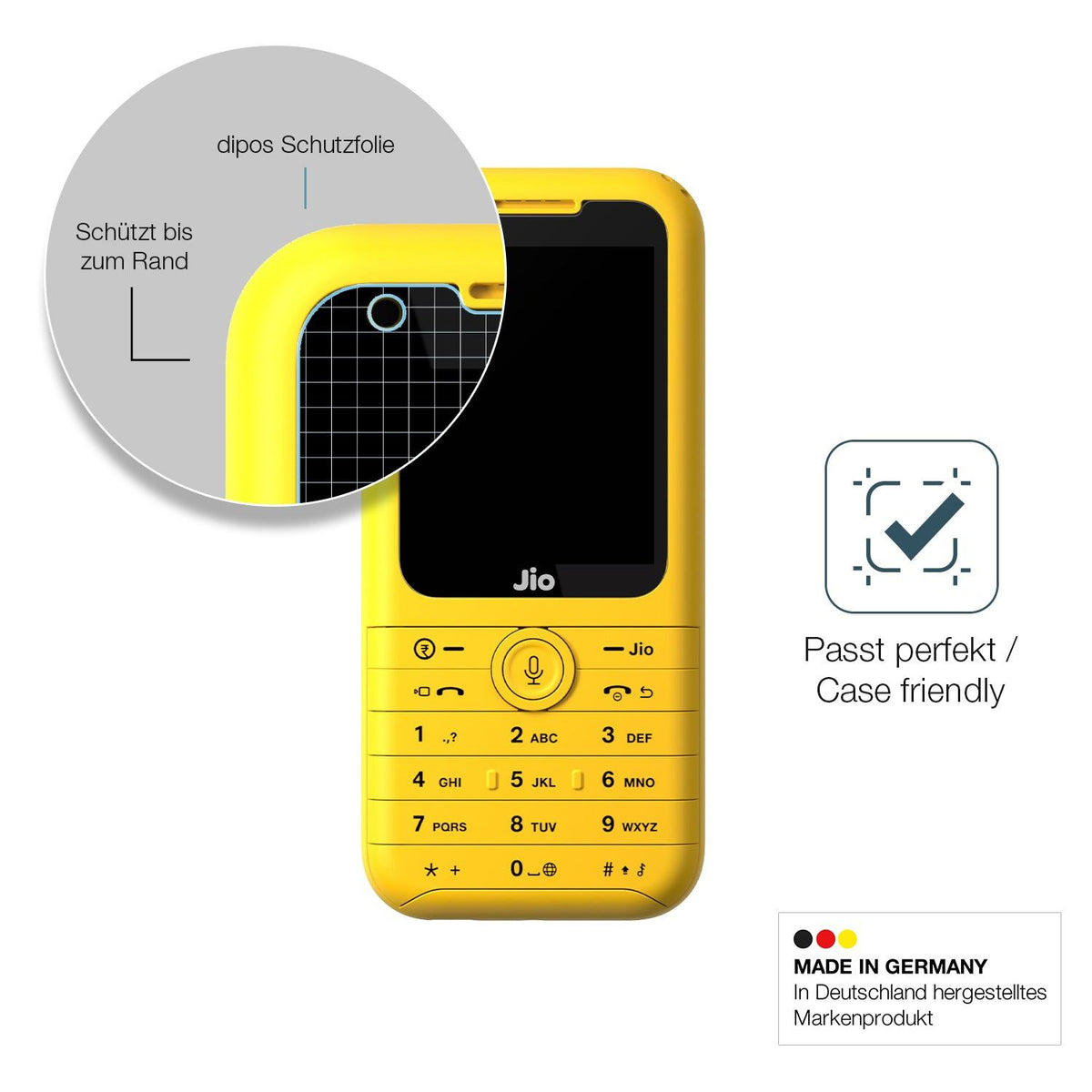 2x 9H Schutzfolie matt für Jio Phone Prima Panzerfolie