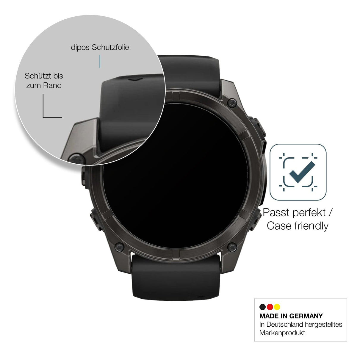 2x 9H Schutzfolie matt für Garmin Fenix 7x Pro 51mm Panzerfolie