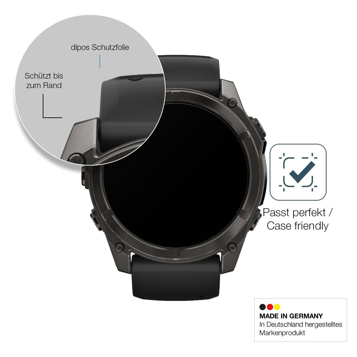 2x 9H Schutzfolie matt für Garmin Fenix 8 47mm Panzerfolie