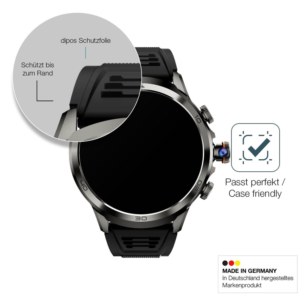 2x 9H Schutzfolie matt für Rogbid Model R2 Smartwatch Panzerfolie