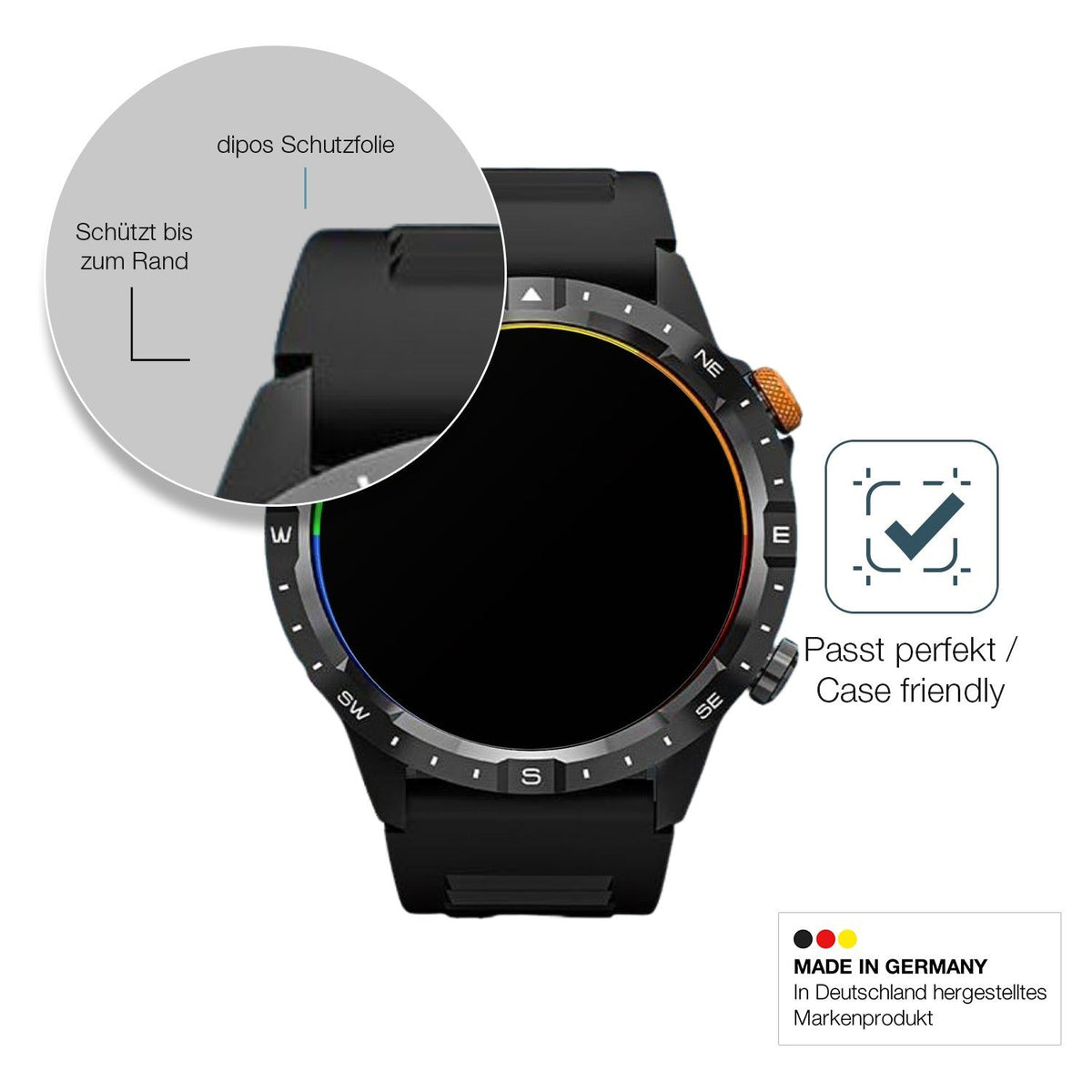 2x 9H Schutzfolie matt für Banlvs Smartwatch 1.39 Zoll Panzerfolie