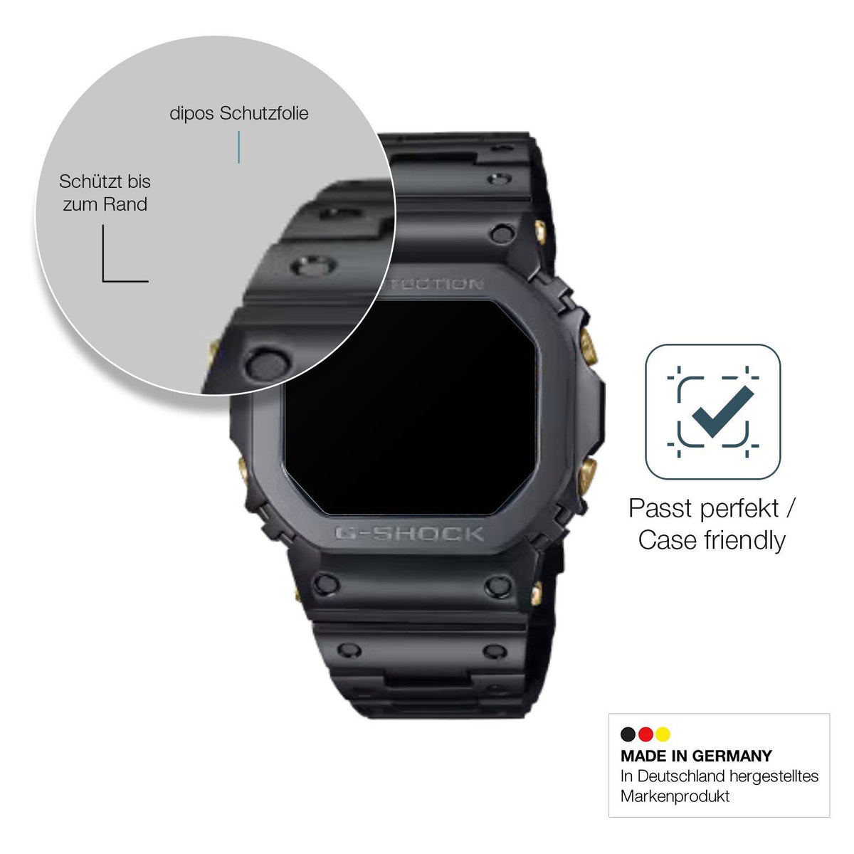 2x 9H Schutzfolie matt für Casio W-216H-1AV Eckig Panzerfolie