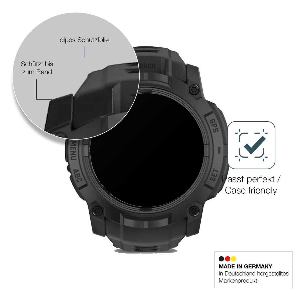 2x 9H Schutzfolie matt für Garmin Instinct 3 Solar Tactical Edition 45mm Panzerfolie