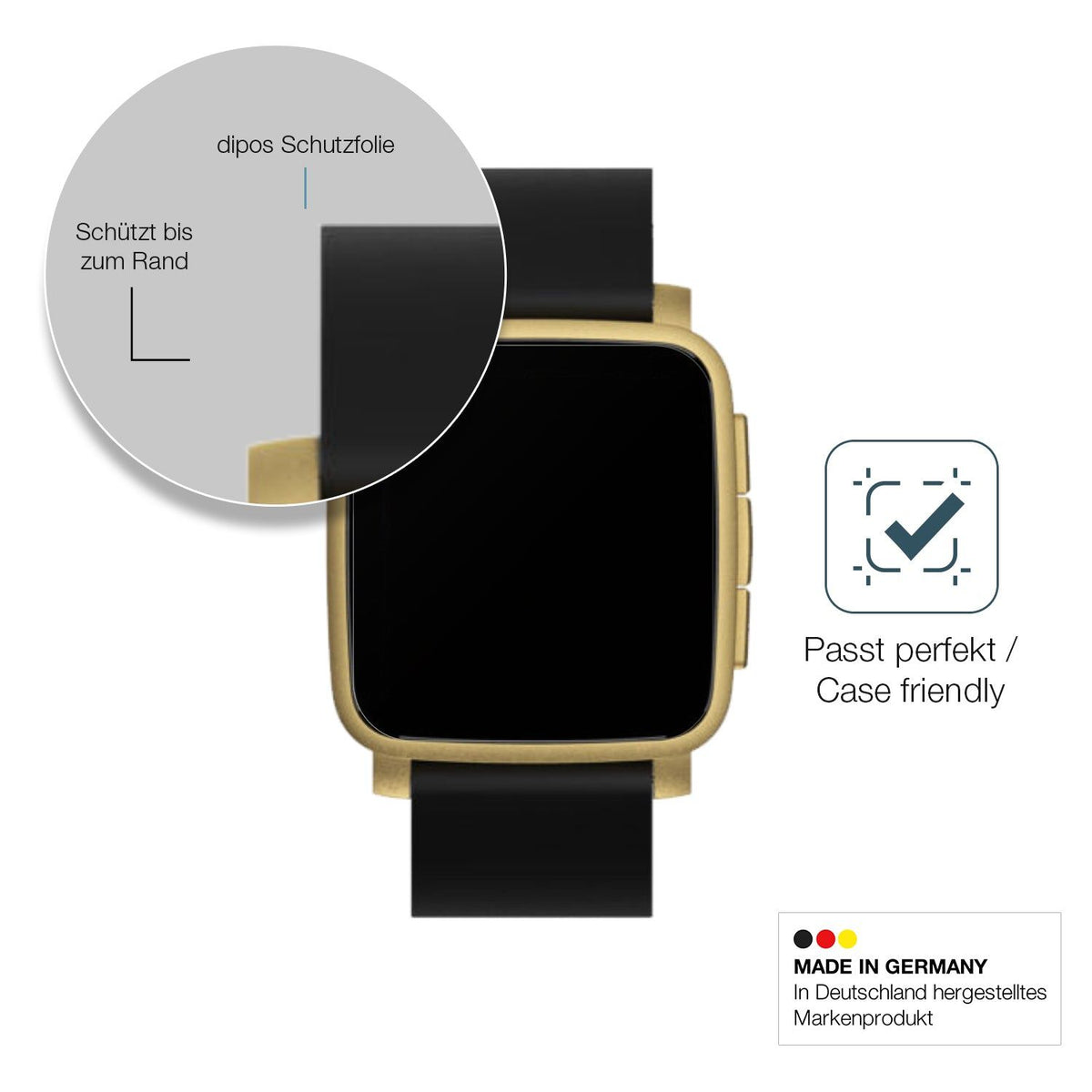 2x 9H Schutzfolie matt für Pebble Time 2 Panzerfolie