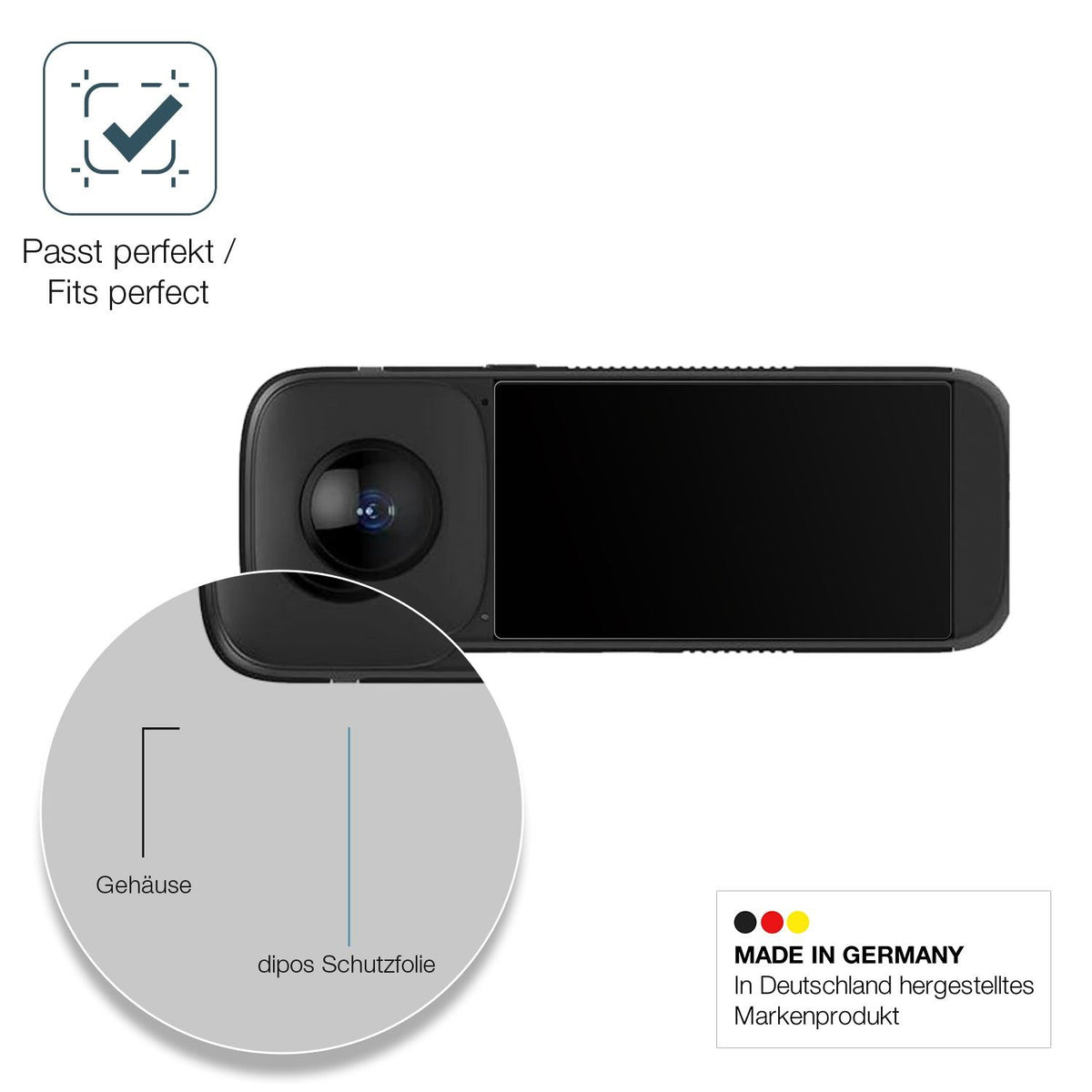 2x 9H Schutzfolie matt für PANOX V2 Actioncam P223 Panzerfolie