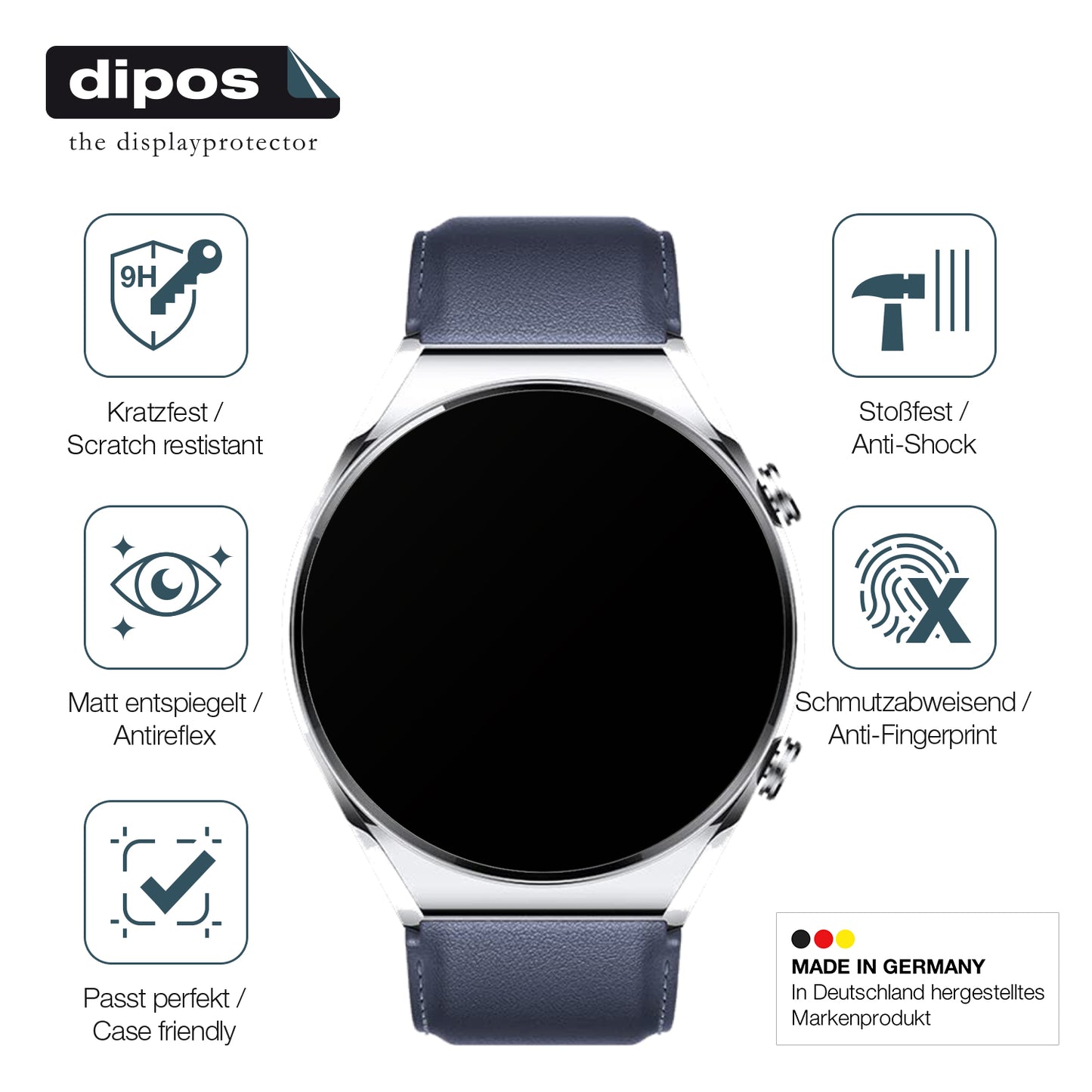 2x 9H Schutzfolie matt für Xiaomi Watch S1 Panzerfolie
