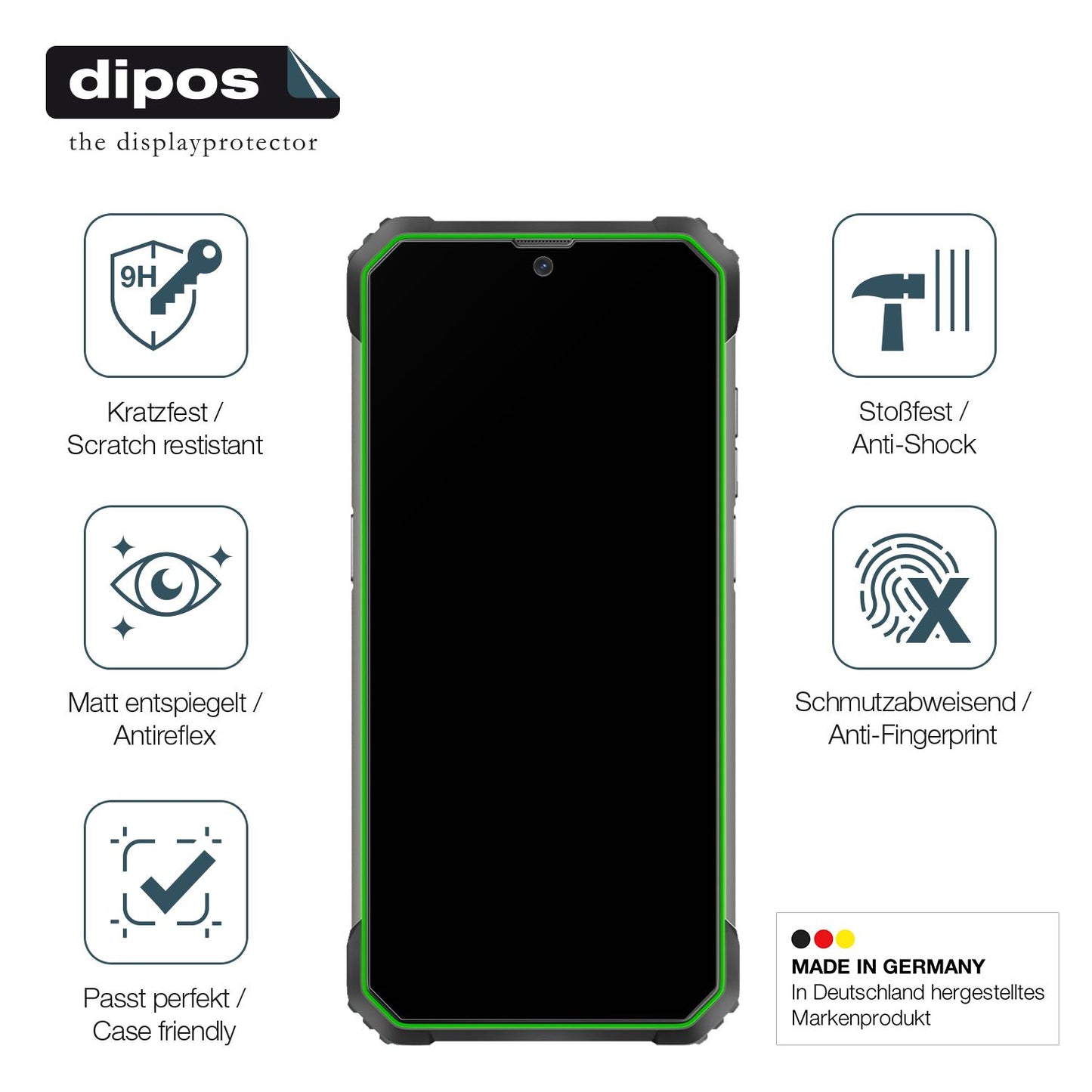 Displayschutz hergestellt in Deutschland, höchste Qualität made in Germany