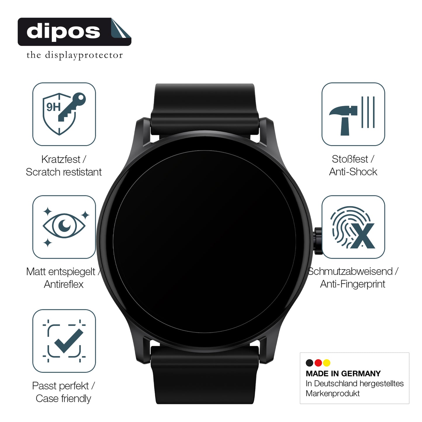 2x 9H Schutzfolie matt für Haylou GS Smartwatch Panzerfolie