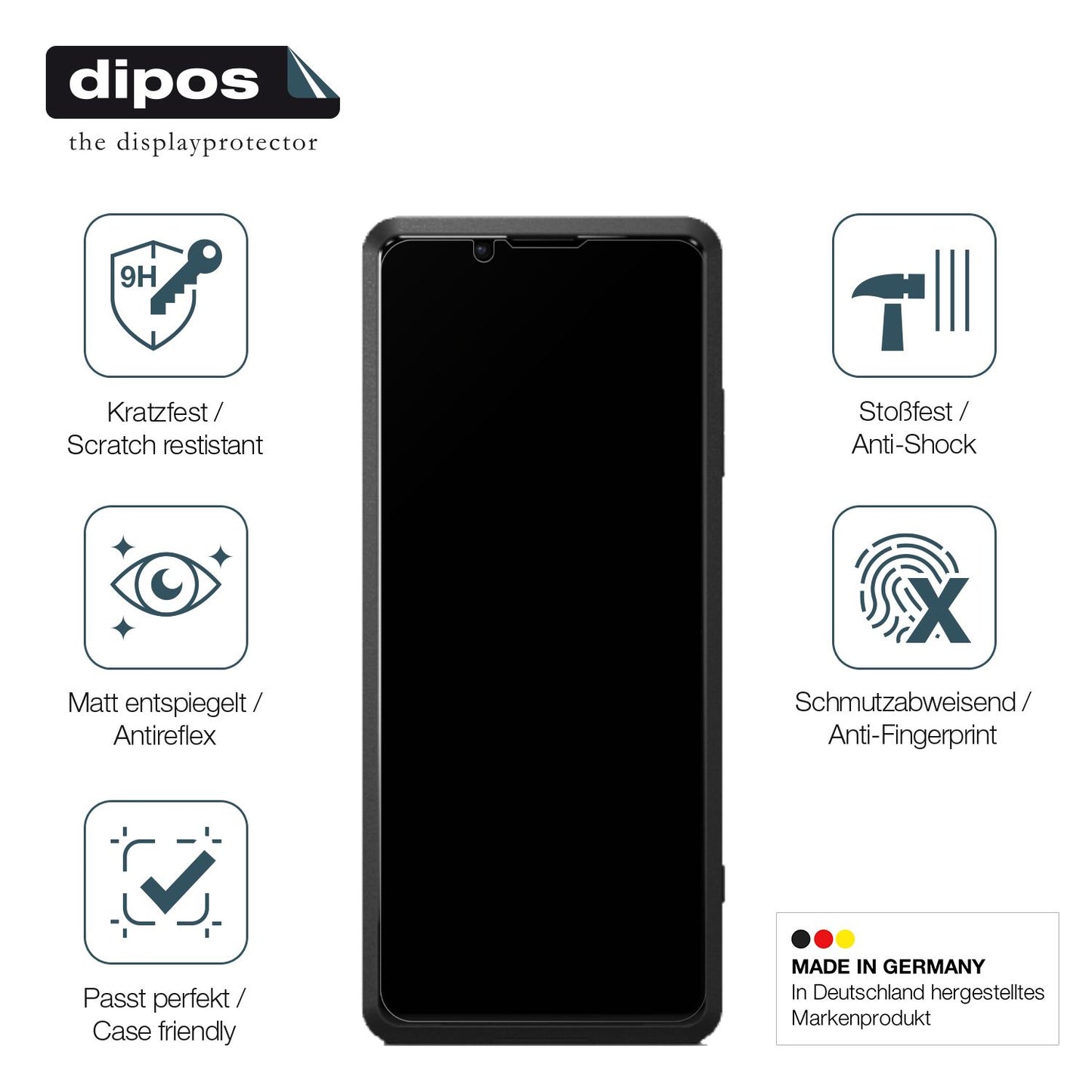 Displayschutz hergestellt in Deutschland, höchste Qualität made in Germany