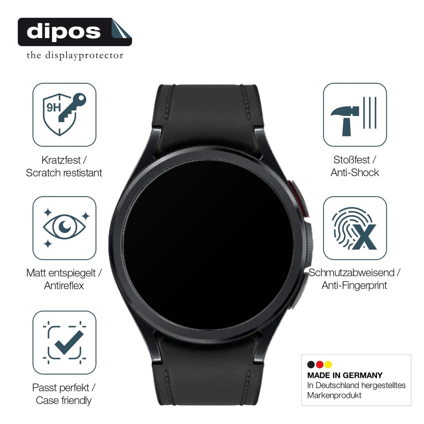2x 9H Schutzfolie matt für Samsung Galaxy Watch 6 Classic (43mm) Panzerfolie