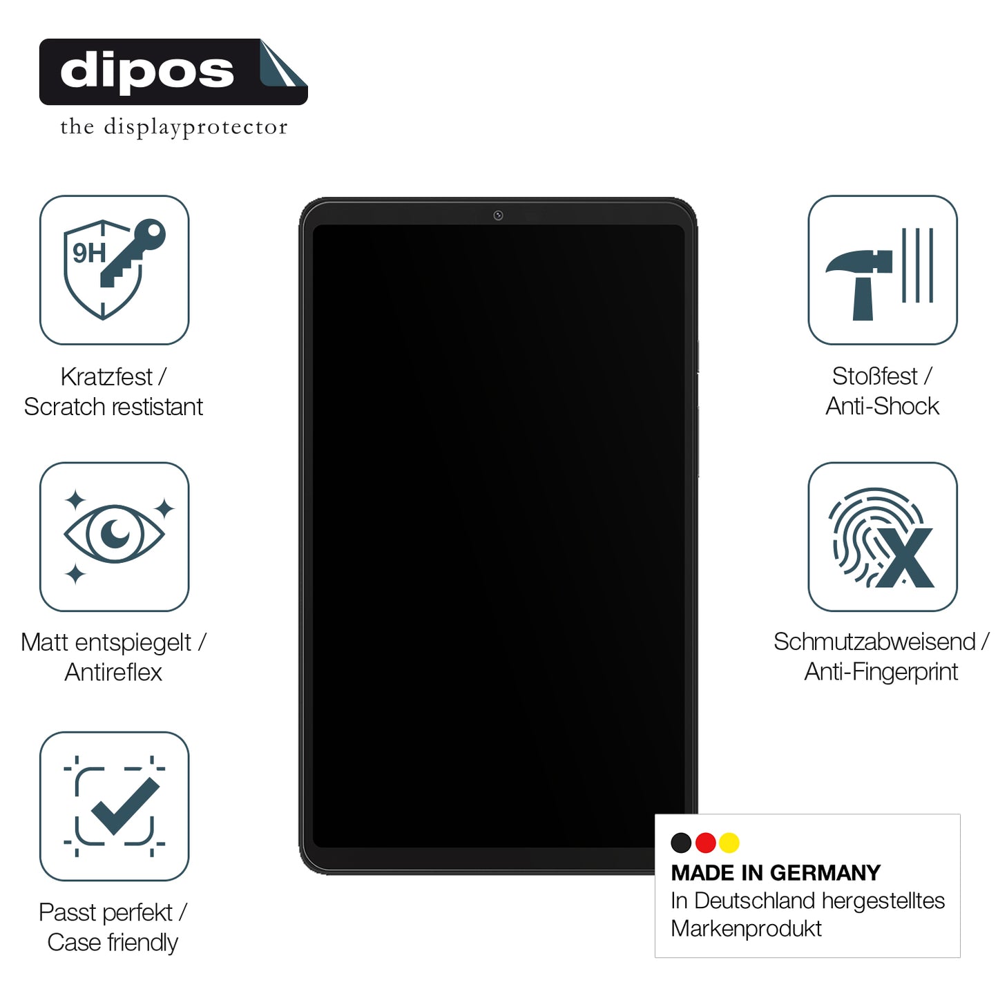 2x 9H Schutzfolie matt für Samsung Galaxy Tab A9 Panzerfolie