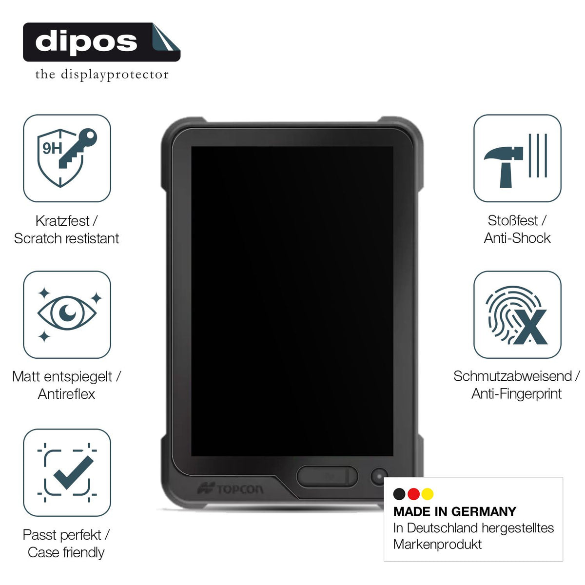 2x 9H Schutzfolie matt für Topcon GX-90 Panzerfolie