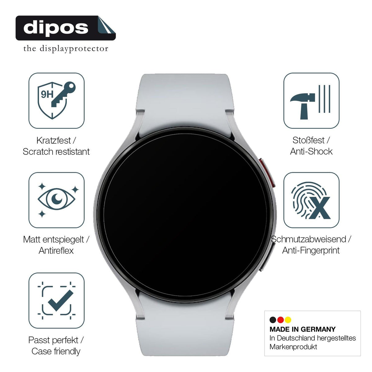 2x 9H Schutzfolie matt für Samsung Galaxy Watch 6 44mm Panzerfolie