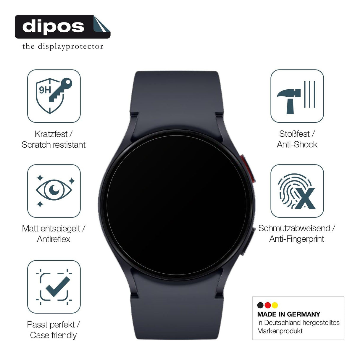 2x 9H Schutzfolie matt für Samsung Galaxy Watch 6 40mm Panzerfolie