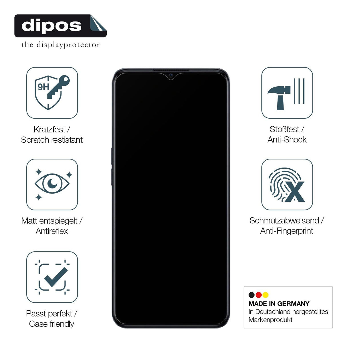 1x 9H Schutzfolie matt für OPPO A77 5G Panzerfolie