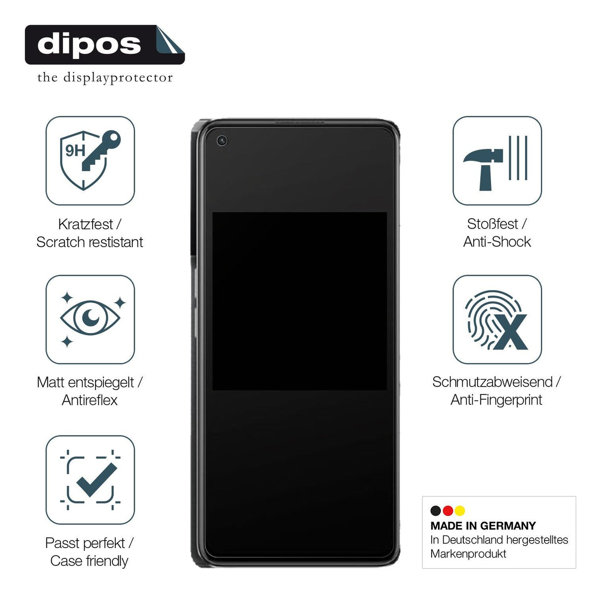 1x 9H Schutzfolie matt für Oppo K10 Pro Panzerfolie