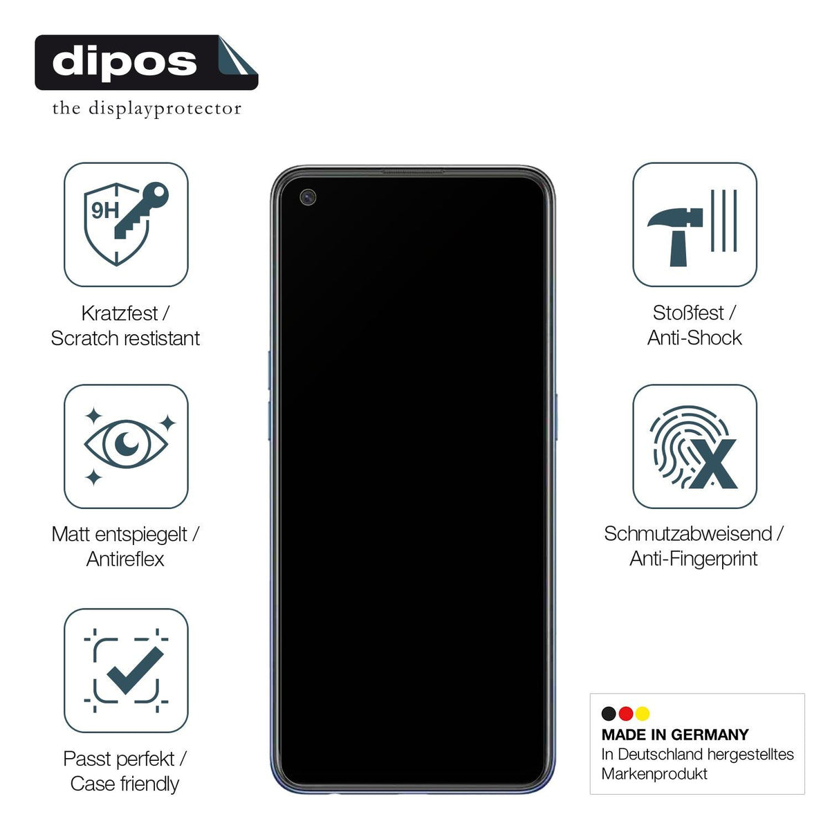 2x 9H Schutzfolie matt für Oppo F19 Panzerfolie