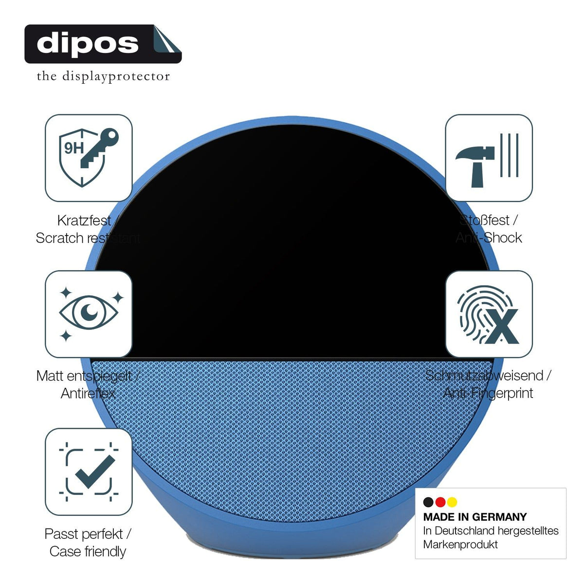 2x 9H Schutzfolie matt für Amazon Echo Spot 2024 Panzerfolie