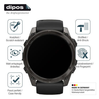 2x 9H Schutzfolie matt für Garmin Fenix 8 47mm Panzerfolie