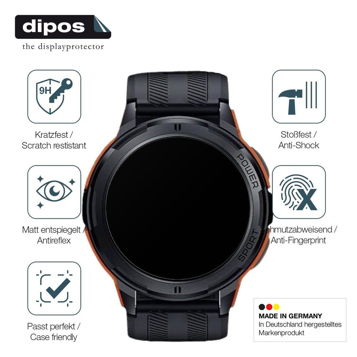 2x 9H Schutzfolie matt für Oukitel BT10 / BT103 Smartwatch Panzerfolie